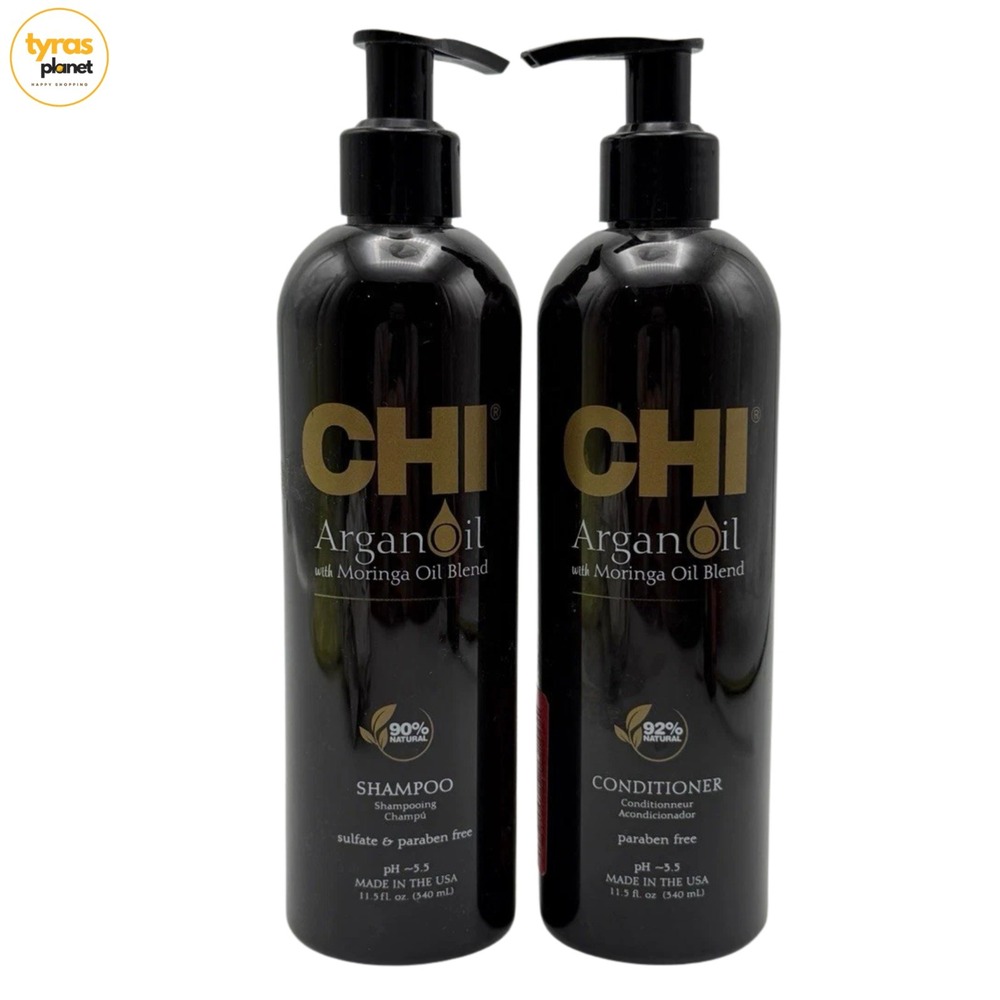 CHI Argan Oil Moringa Oil Blend Shampoo & Conditioner Set 11.5 oz NEW